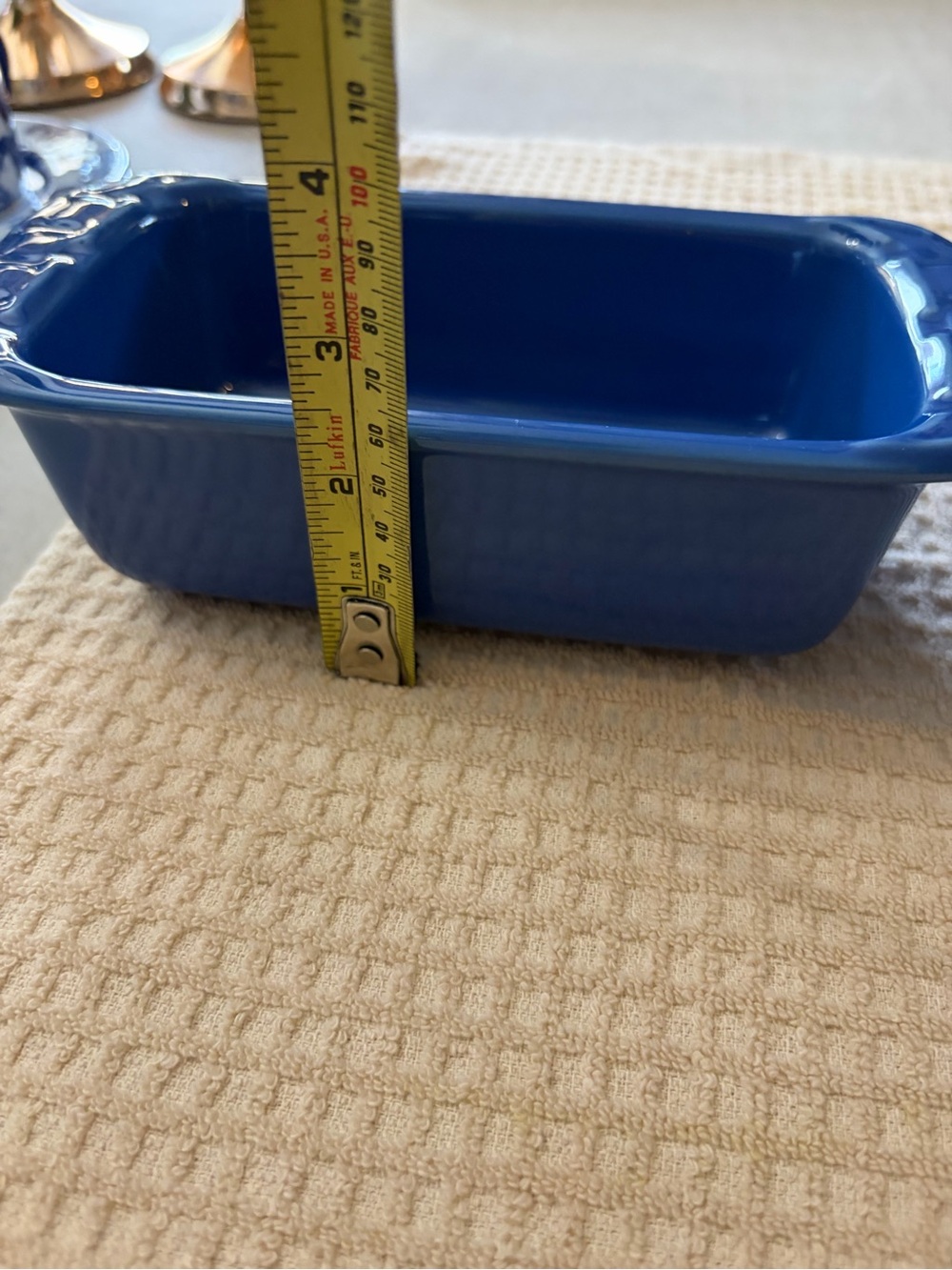 Longaberger Blue Ceramic Loaf Pans Set of 2 - Picture 3 of 7